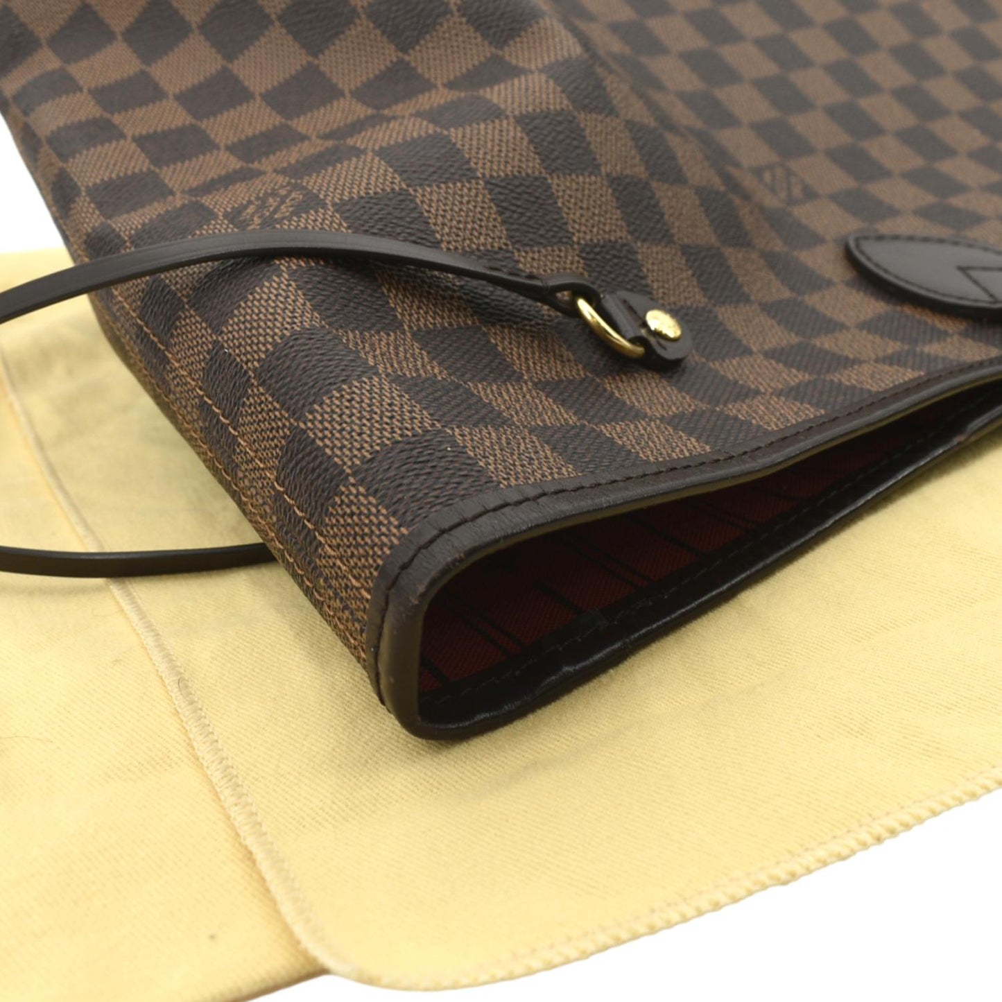 LOUIS VUITTON Neverfull GM Damier Ebene Tote Shoulder Bag Brown