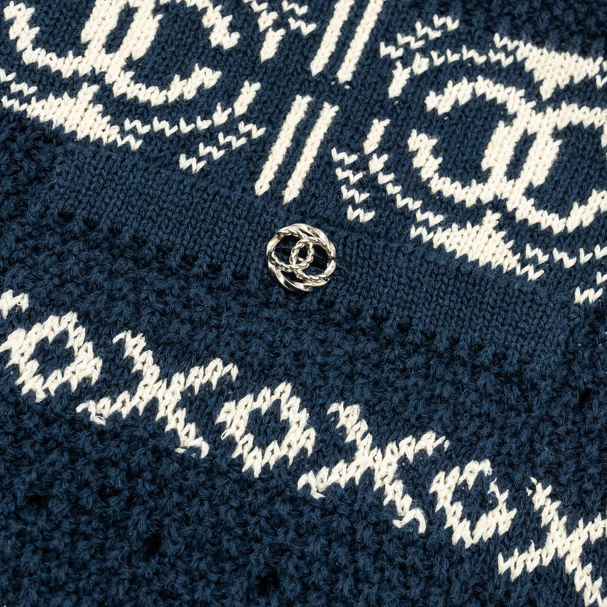 Chanel Size 36 20P CC Logo Pants Paper/Cotton Navy/Ecru
