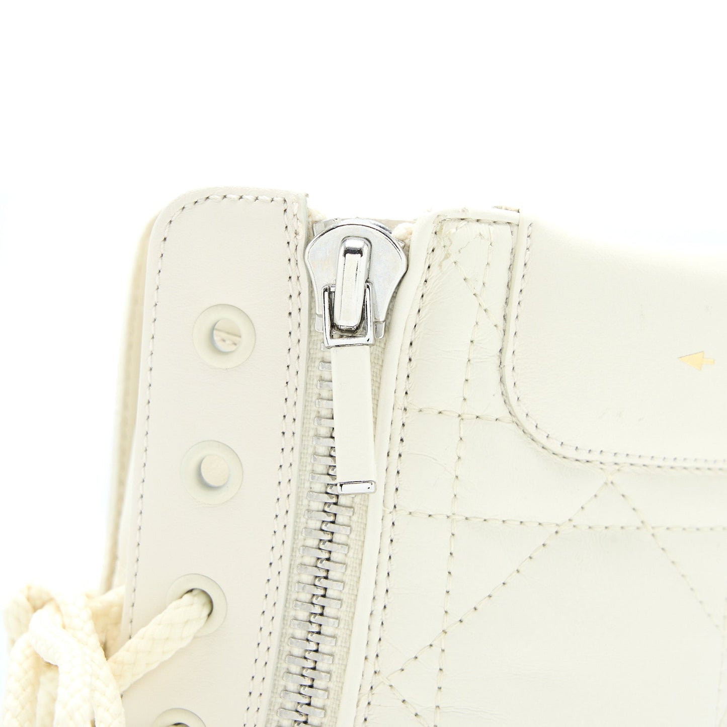 Dior Size 36 D-leader Ankle Boot Quilted Cannage Calfskin White SHW
