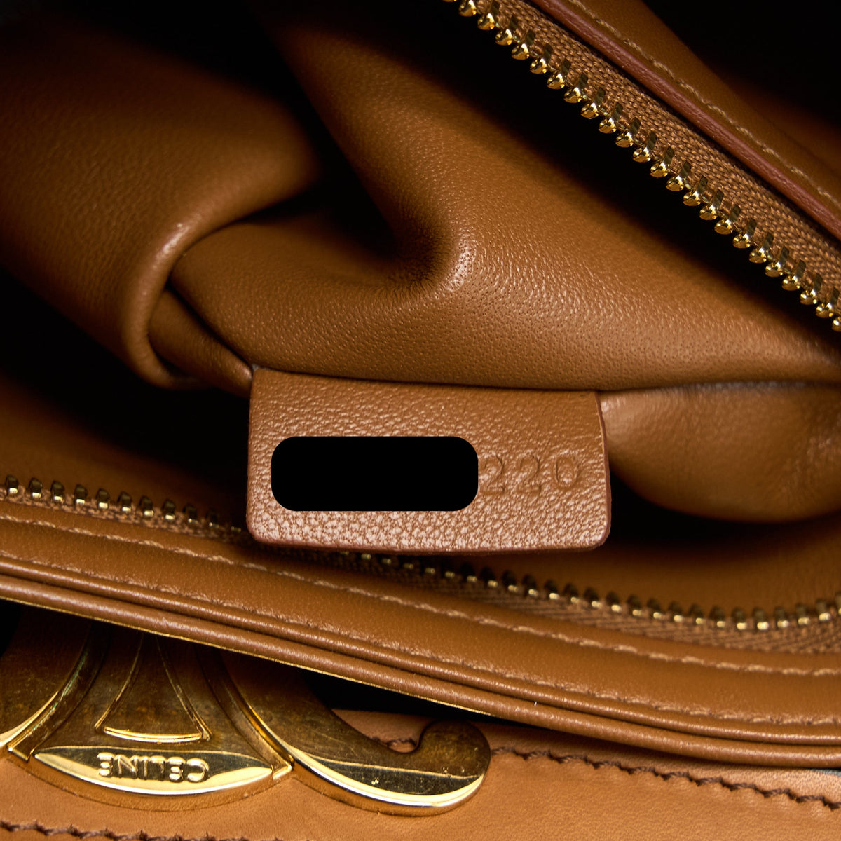 Celine Triomphe Bag Textile/Calfskin White/Tan GHW