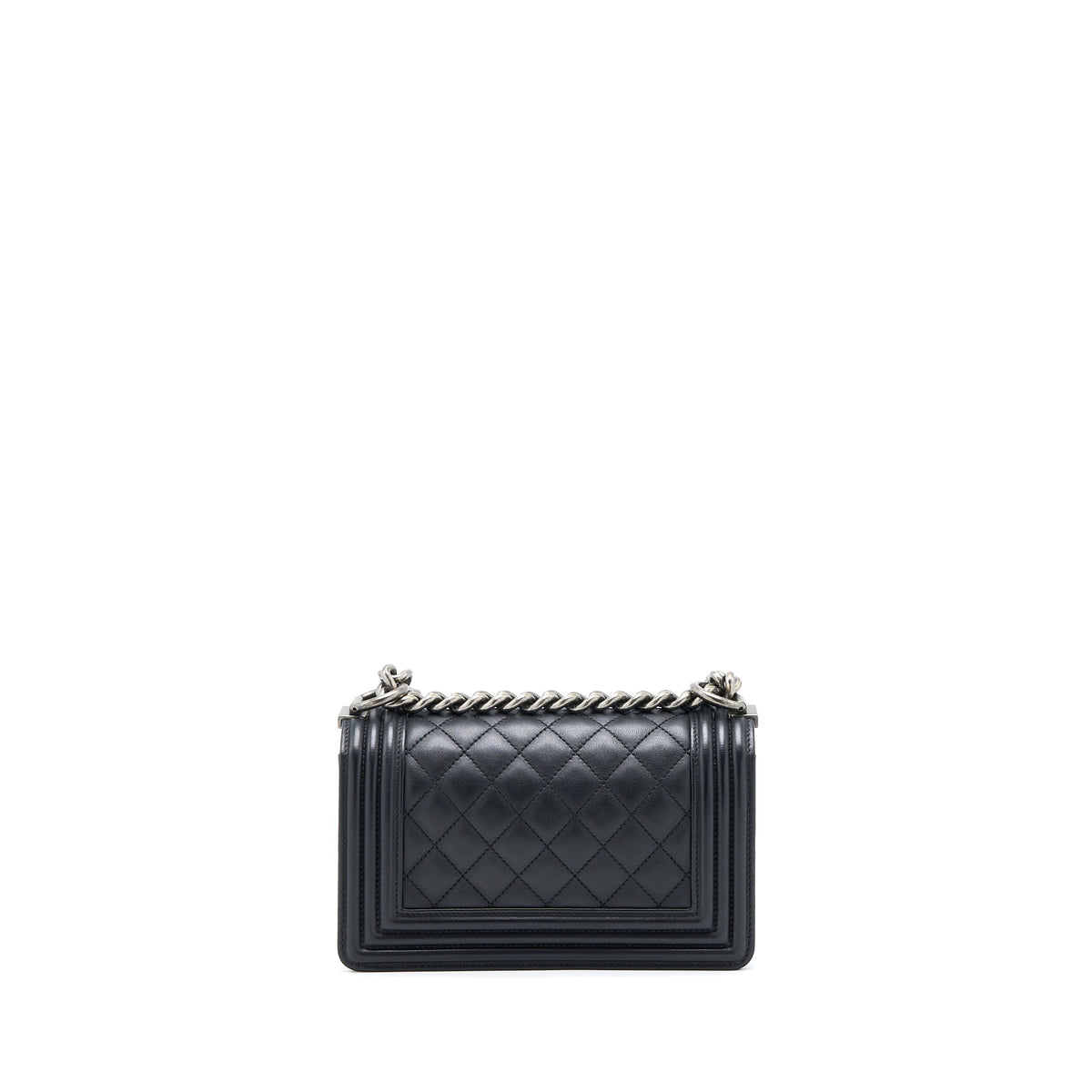 Chanel Small Boy Bag Calfskin Black With Ruthenium Hardware