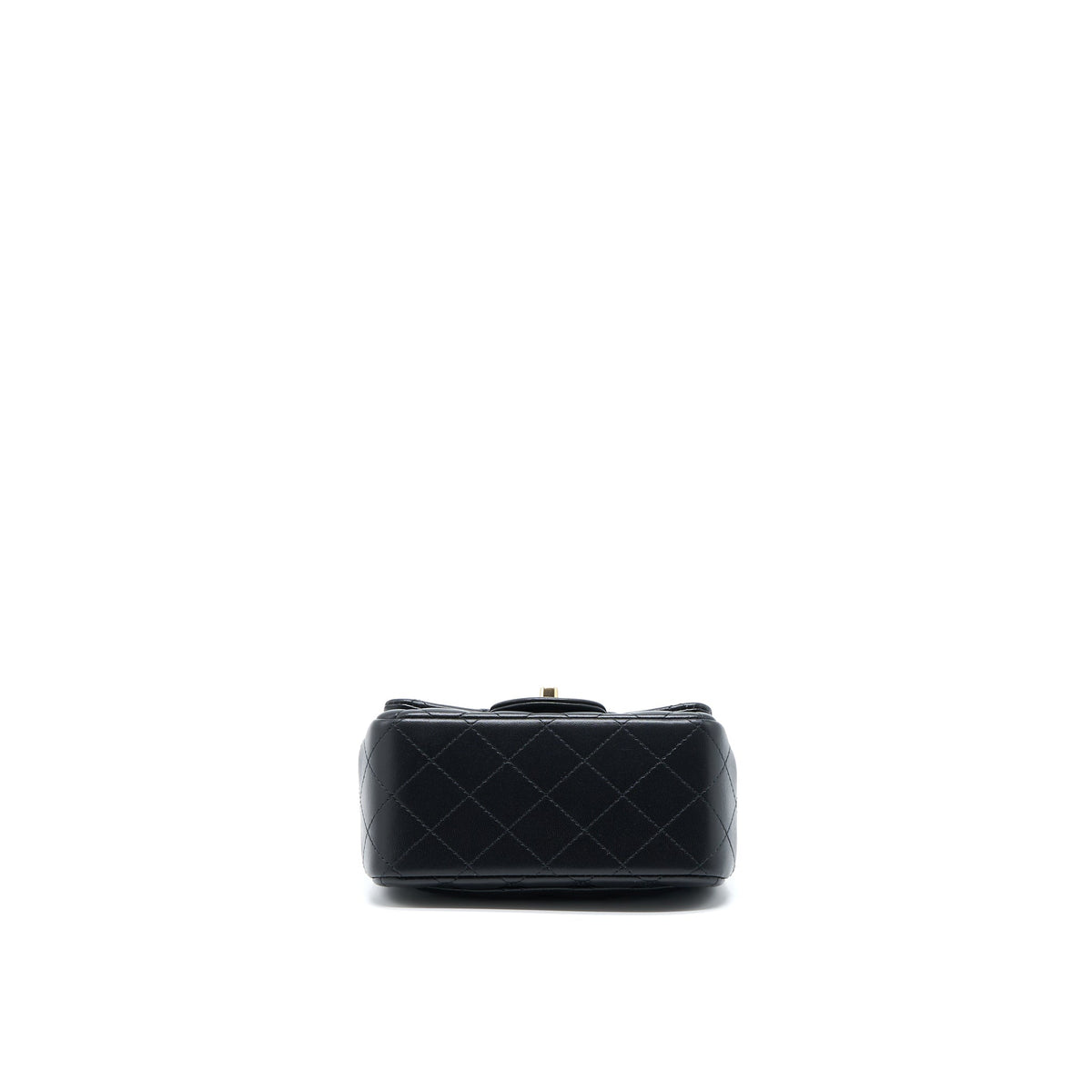 Chanel Mini Square Flap Bag Lambskin Black LGHW (Microchip)