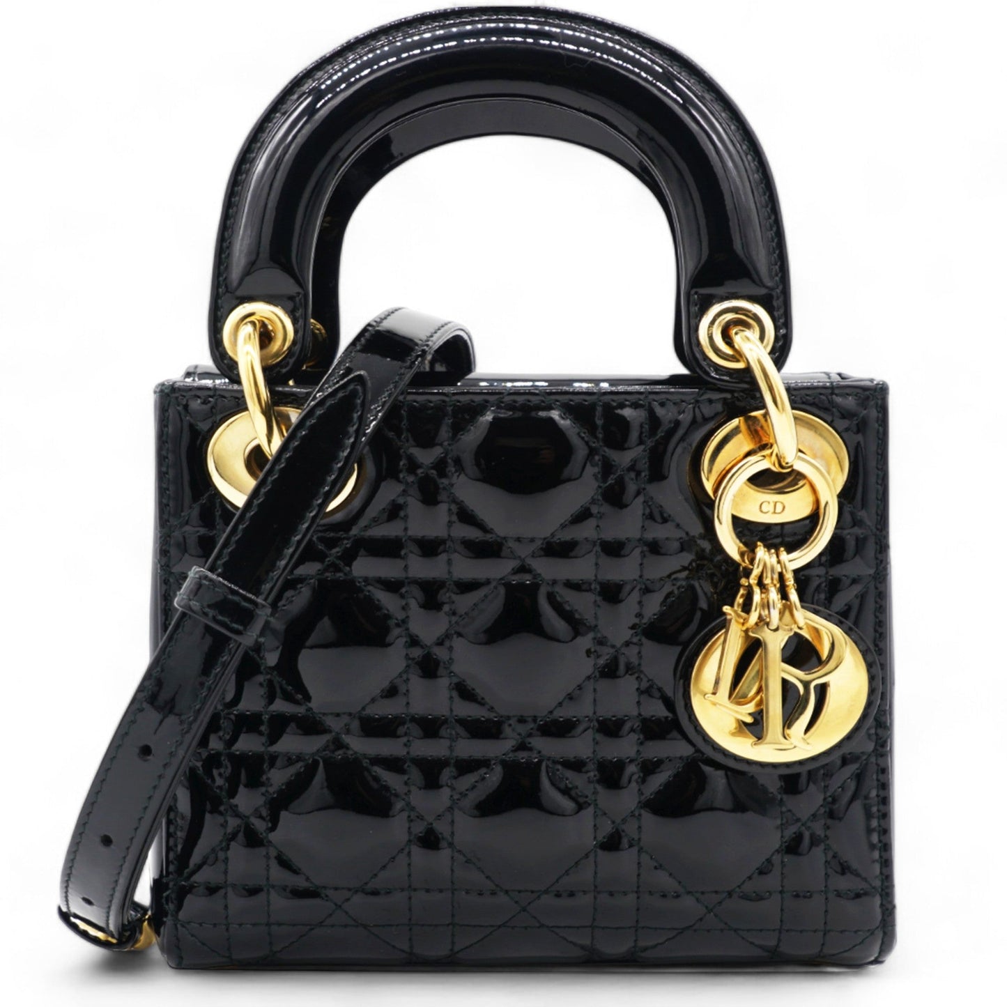 Dior Patent Cannage Mini Lady Dior Black