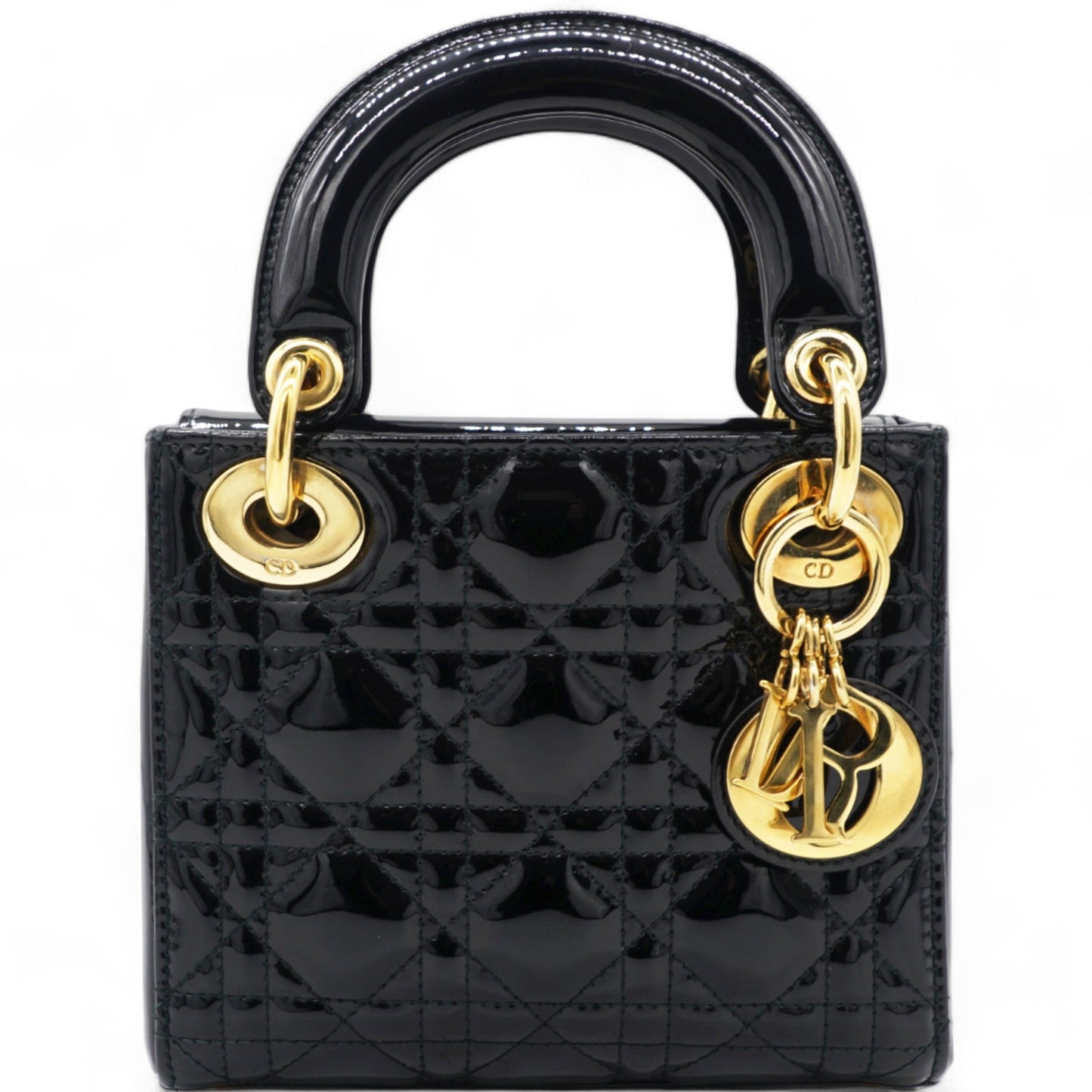 Dior Patent Cannage Mini Lady Dior Black