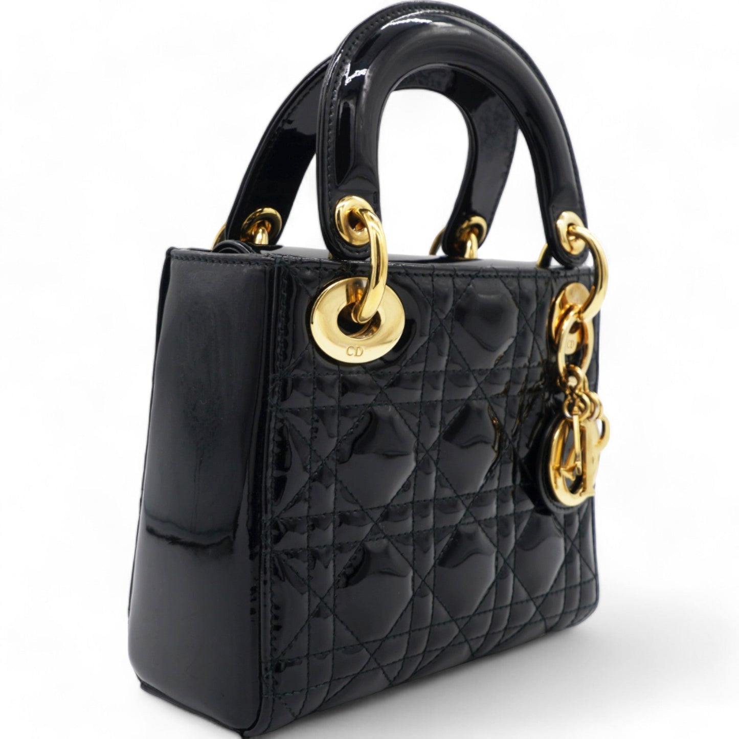 Dior Patent Cannage Mini Lady Dior Black