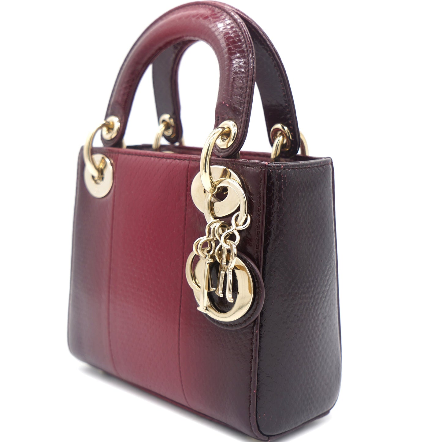 Dior Python Mini Lady Dior Bag Red
