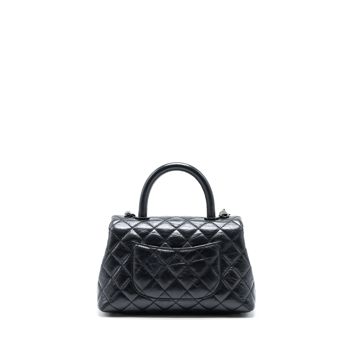 Chanel Small Coco Handle Aged Calfskin So Black With Black Hardware