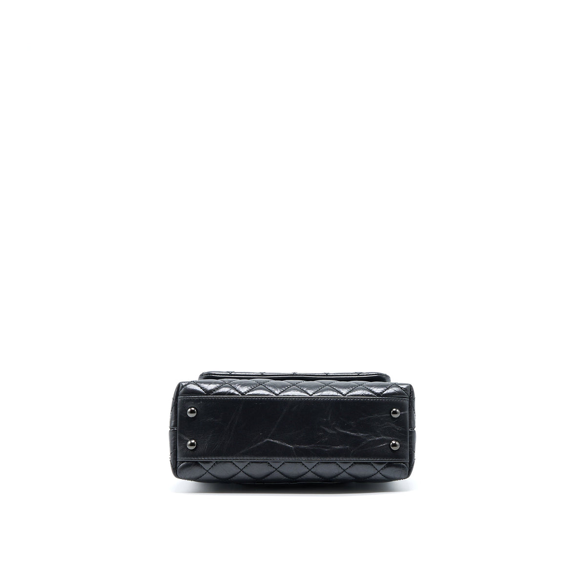 Chanel Small Coco Handle Aged Calfskin So Black With Black Hardware