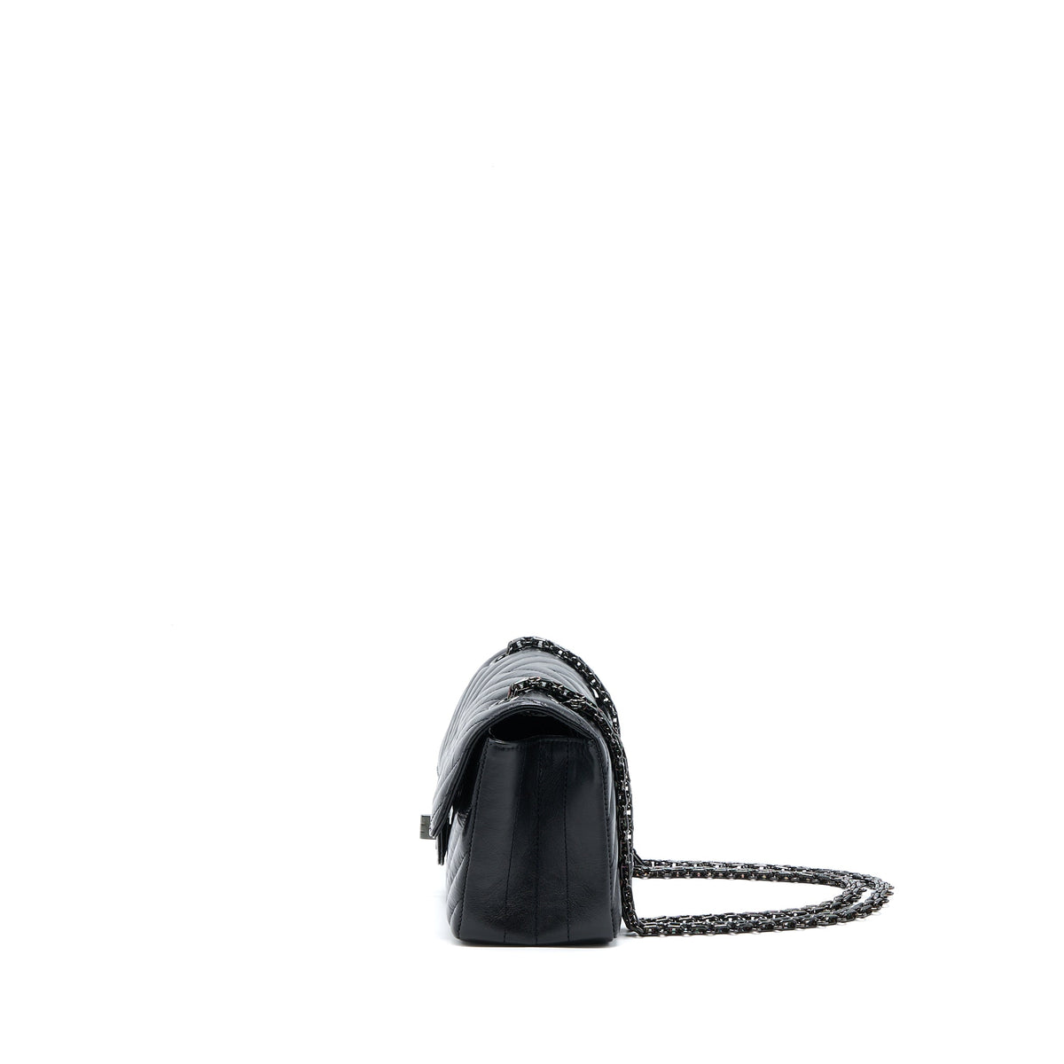 Chanel Mini Reissue 2.55 Flap Bag Chevron Aged Calfskin So Black