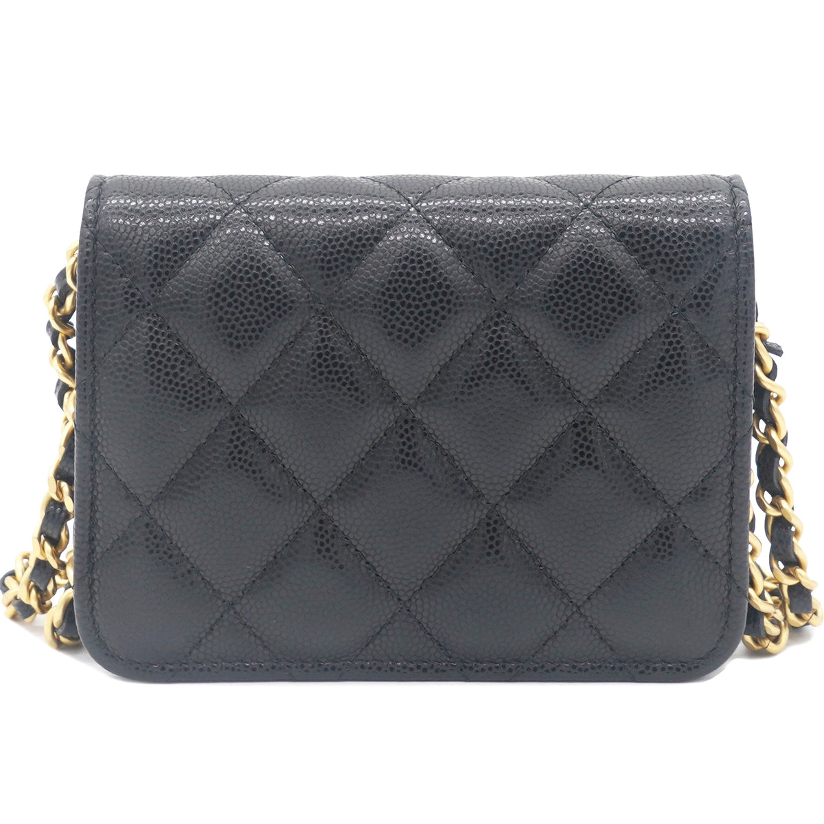 Chanel Mini Caviar Card Case on Chain