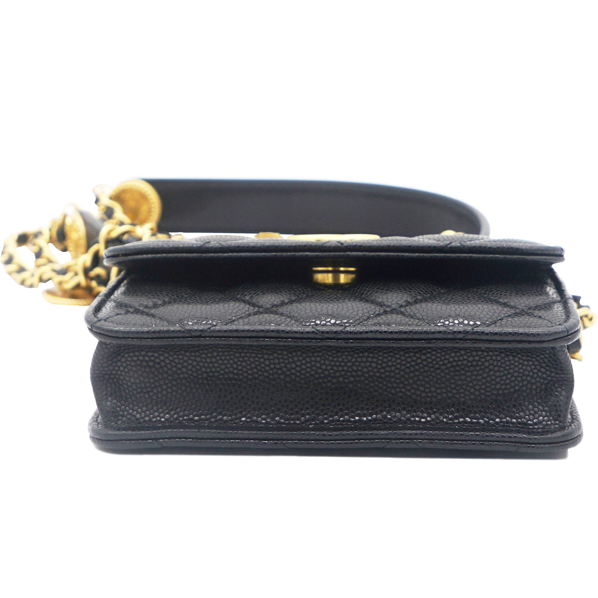 Chanel Mini Caviar Card Case on Chain