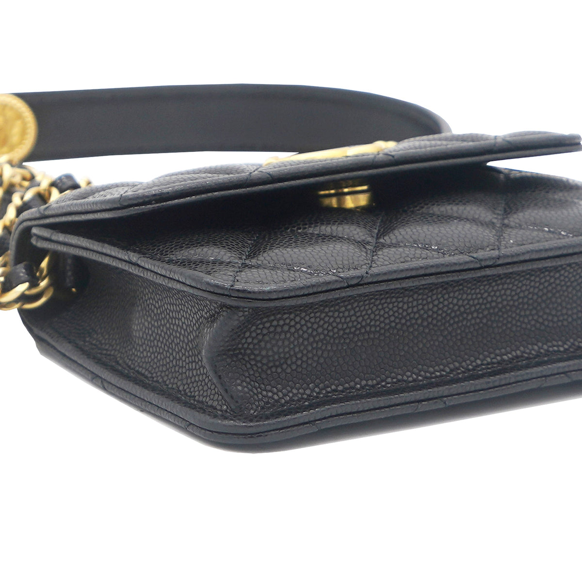 Chanel Mini Caviar Card Case on Chain