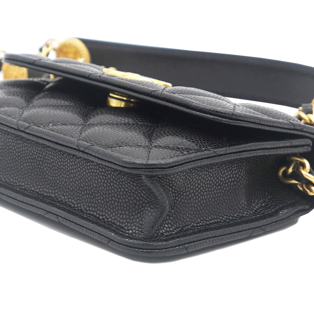 Chanel Mini Caviar Card Case on Chain