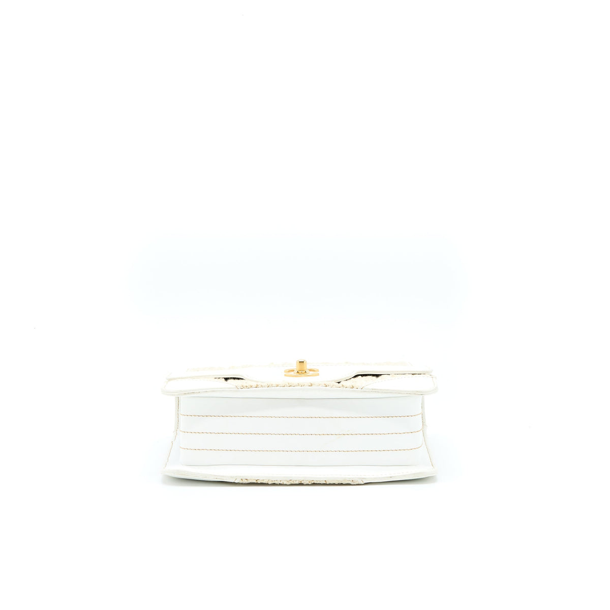 Chanel Vintage Flap Bag Tweed / Leather White GHW