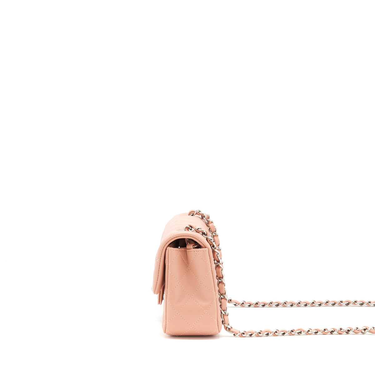 Chanel Mini rectangular Flap bag Lambskin pink SHW