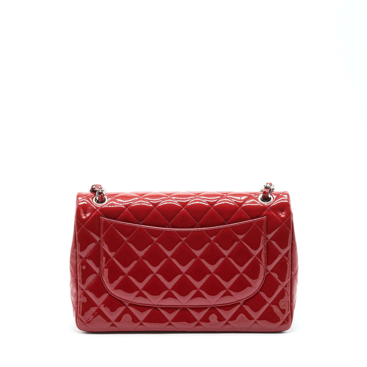 Chanel Jumbo Classic Flap Bag Patent Red SHW