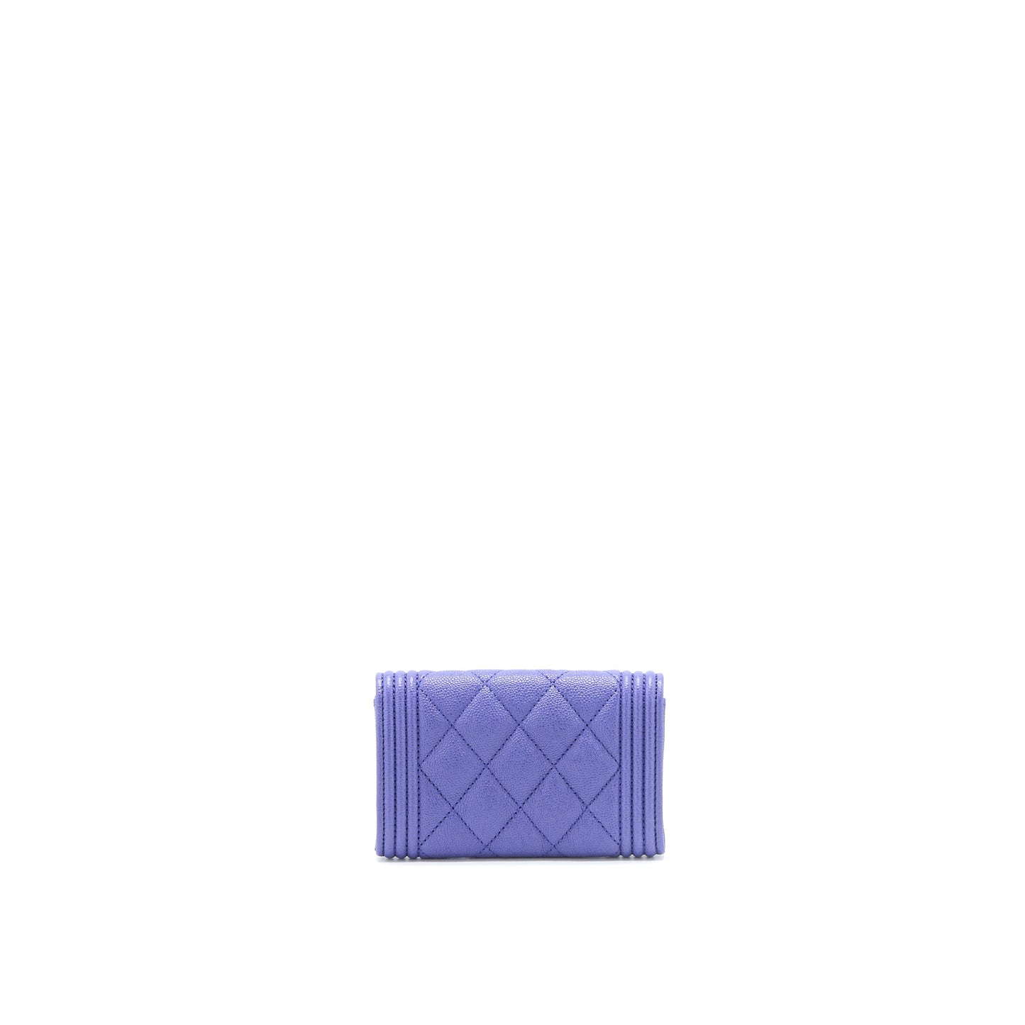 Chanel Boy  Holder Caviar Purple LGHW