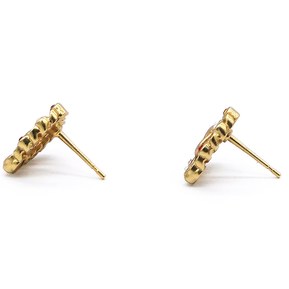 Chanel Pearl Crystal CC Heart Earrings Gold Multicolor