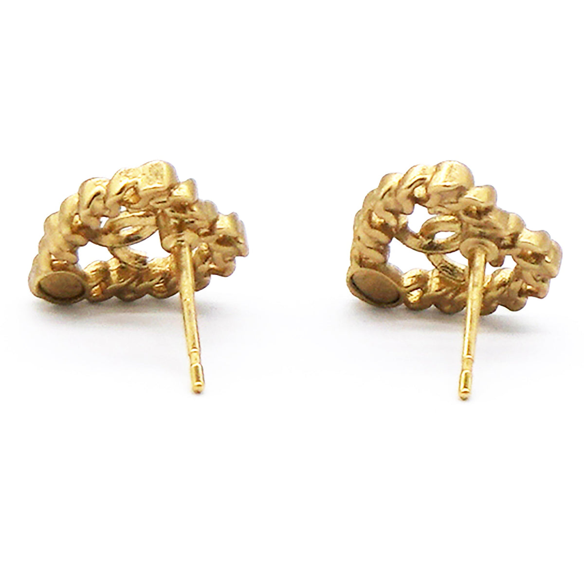 Chanel Pearl Crystal CC Heart Earrings Gold Multicolor