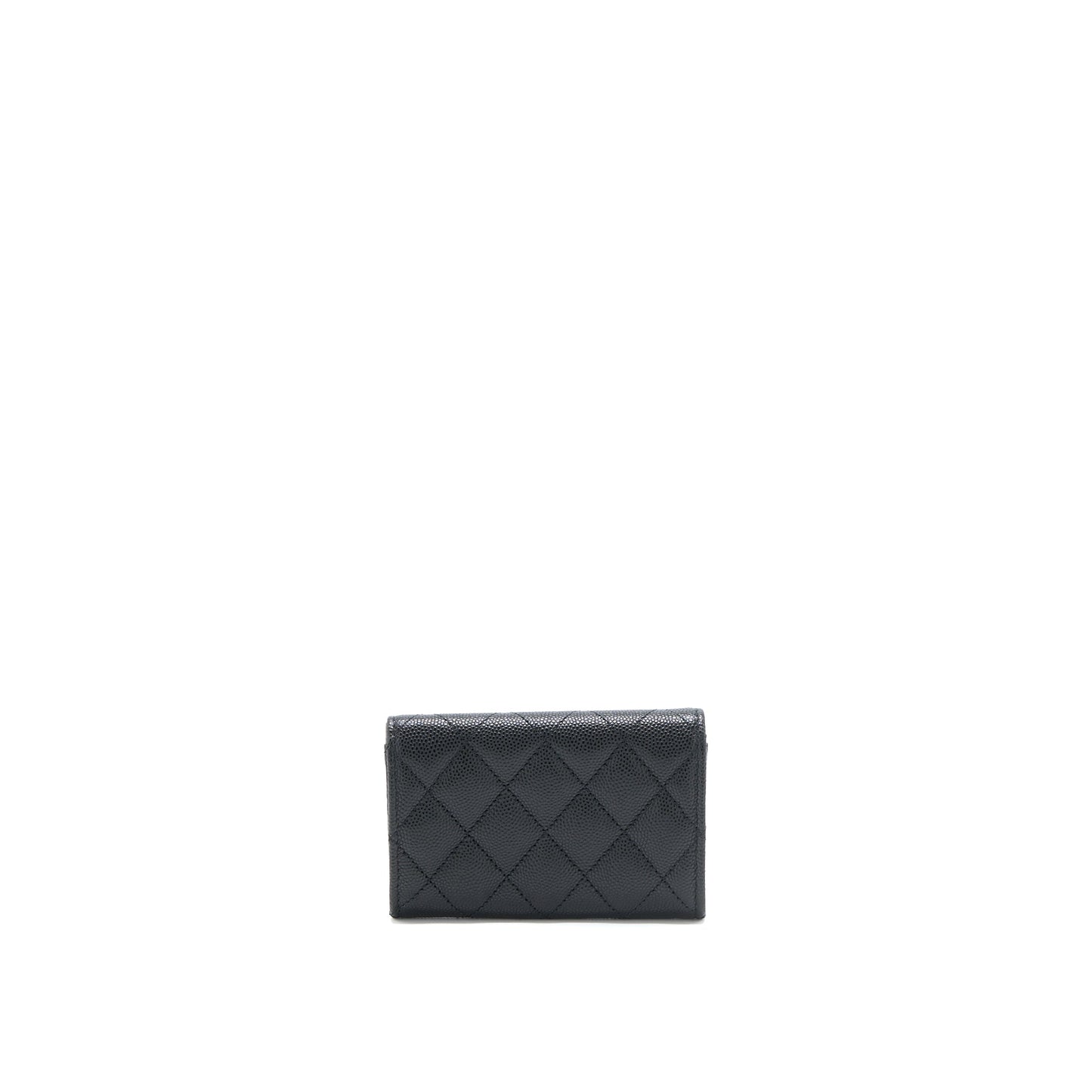 Chanel 23P Detail CC Logo Flap  Holder Caviar Black LGHW (Microchip)