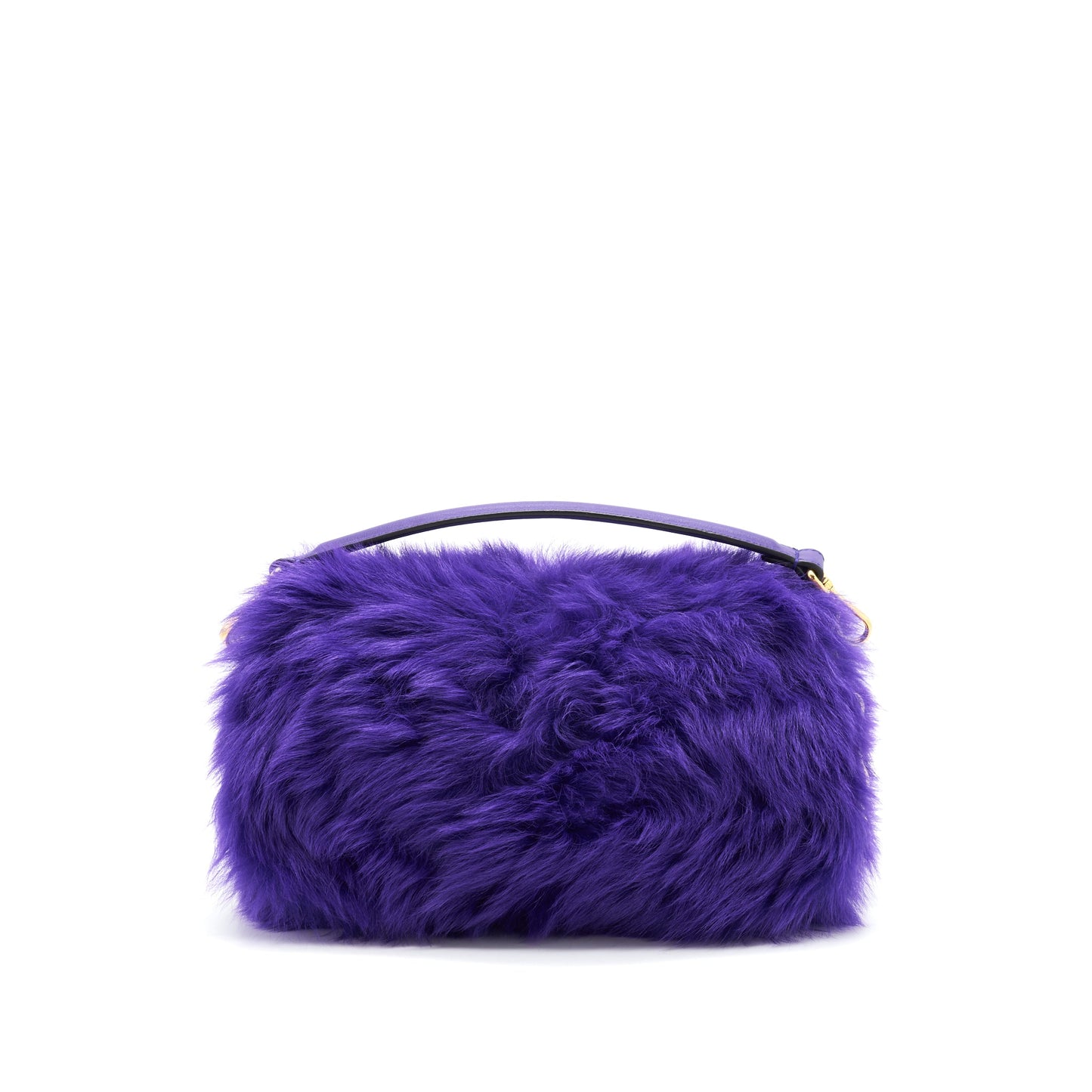 FENDI Baguette Fur Handbag Purple
