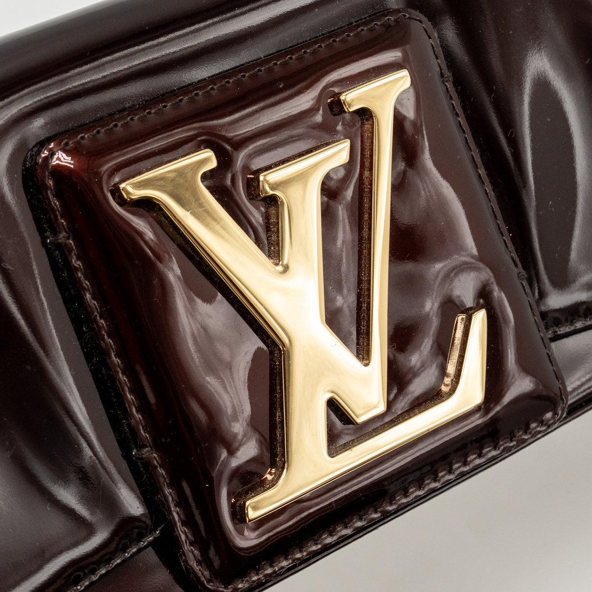 Louis Vuitton sobe clutch patent leather dark purple GHW