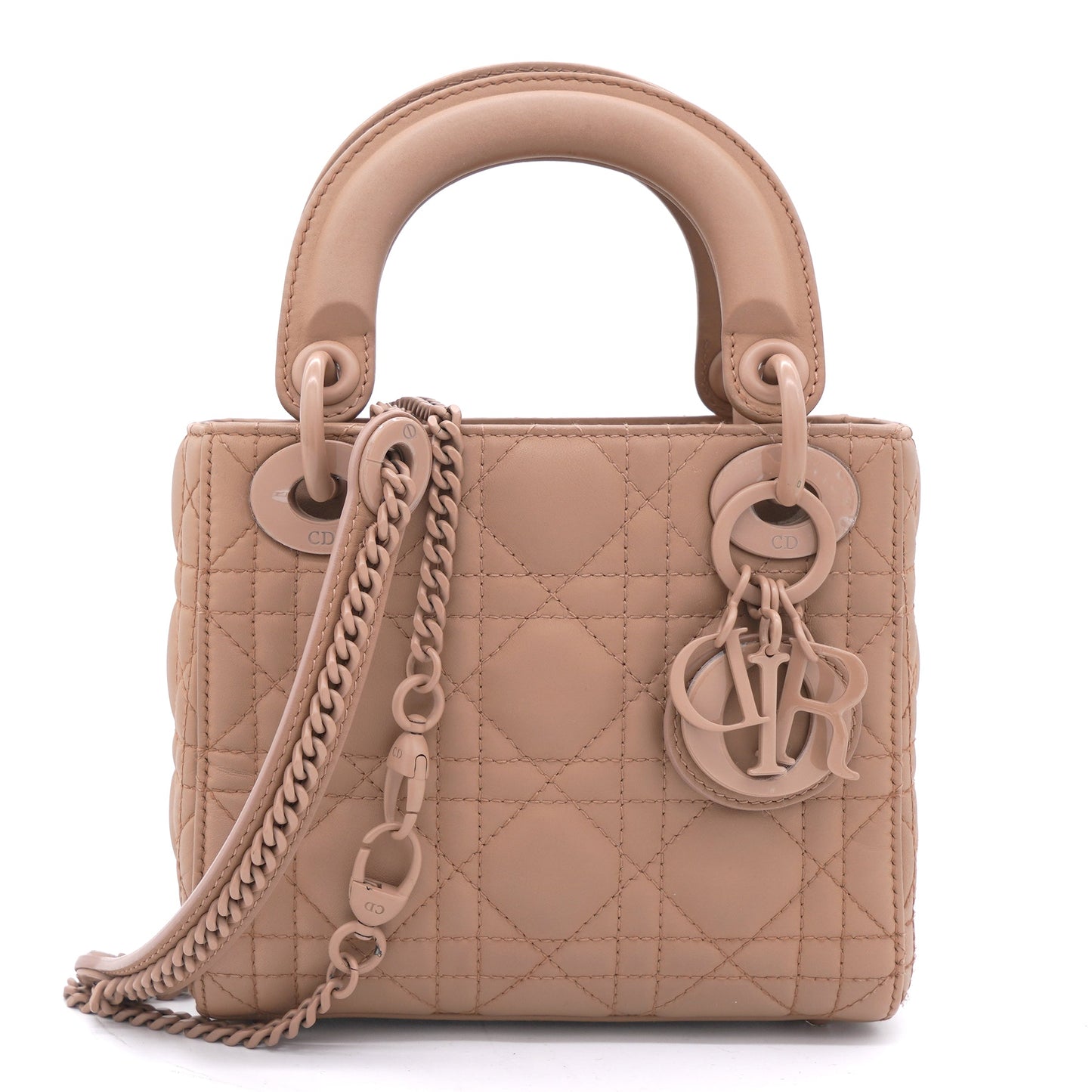 Dior Ultra Matte Calfskin Cannage Mini Lady Dior Light Beige