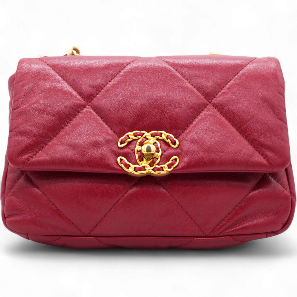 Chanel Lambskin Quilted Medium Chanel 19 Flap Red