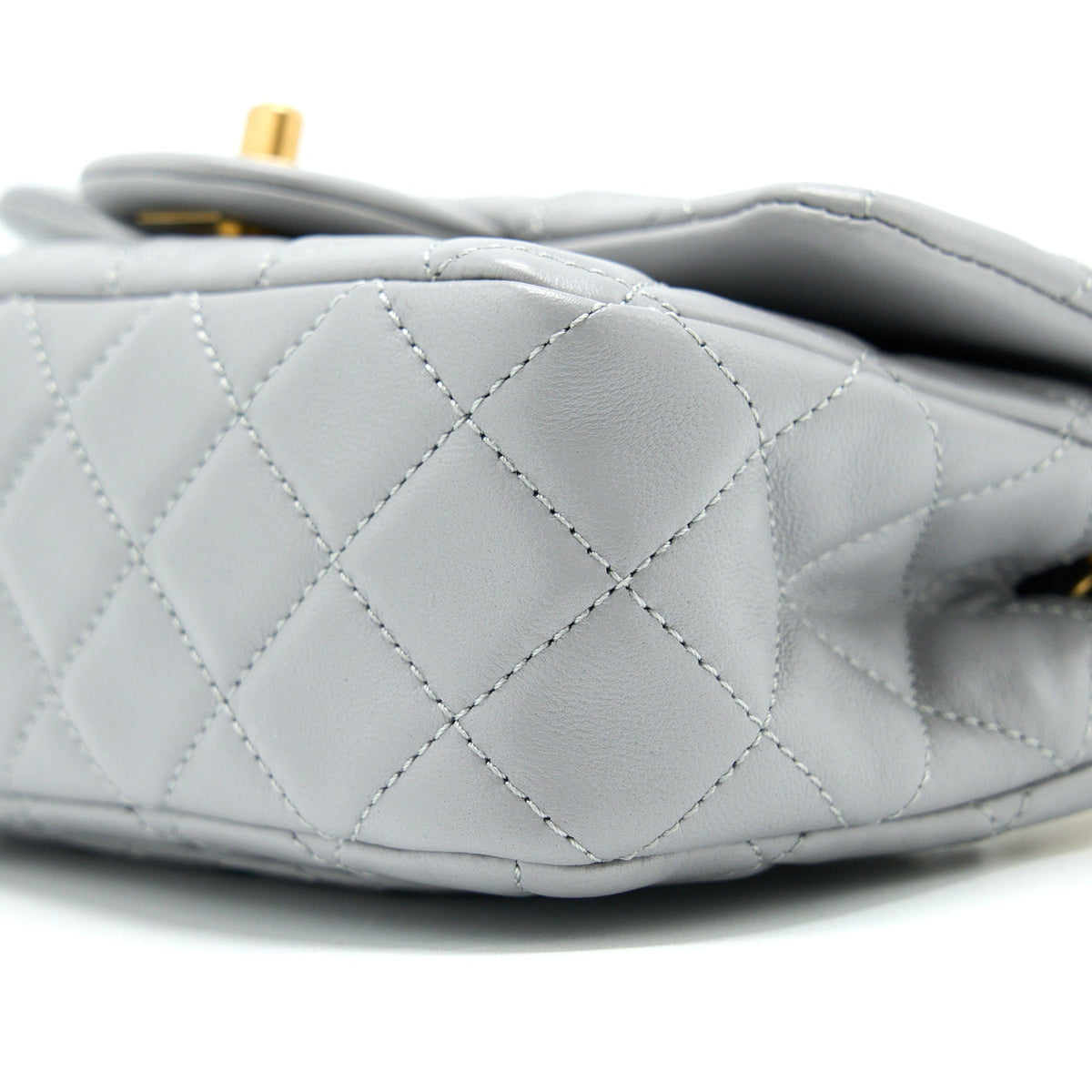 Chanel Pearl Crush Mini Square Flap Bag Lambskin Grey GHW