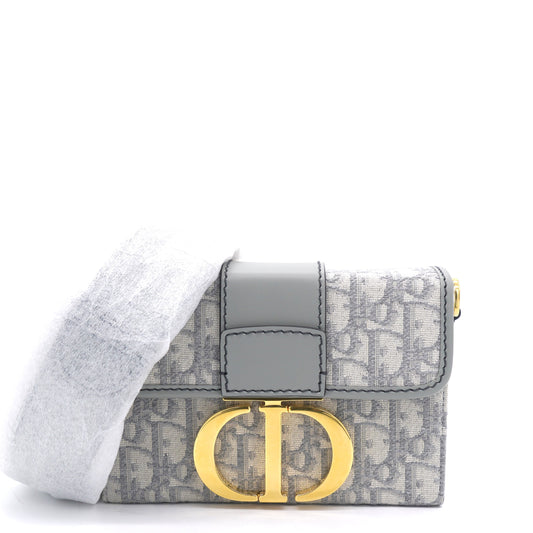 Dior 30 Montaigne Box Bag Gray Dior Oblique Jacquard