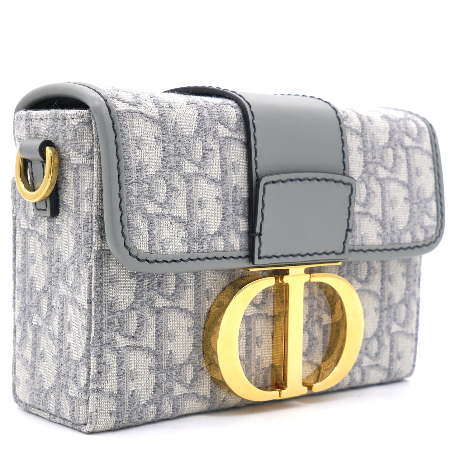 Dior 30 Montaigne Box Bag Gray Dior Oblique Jacquard