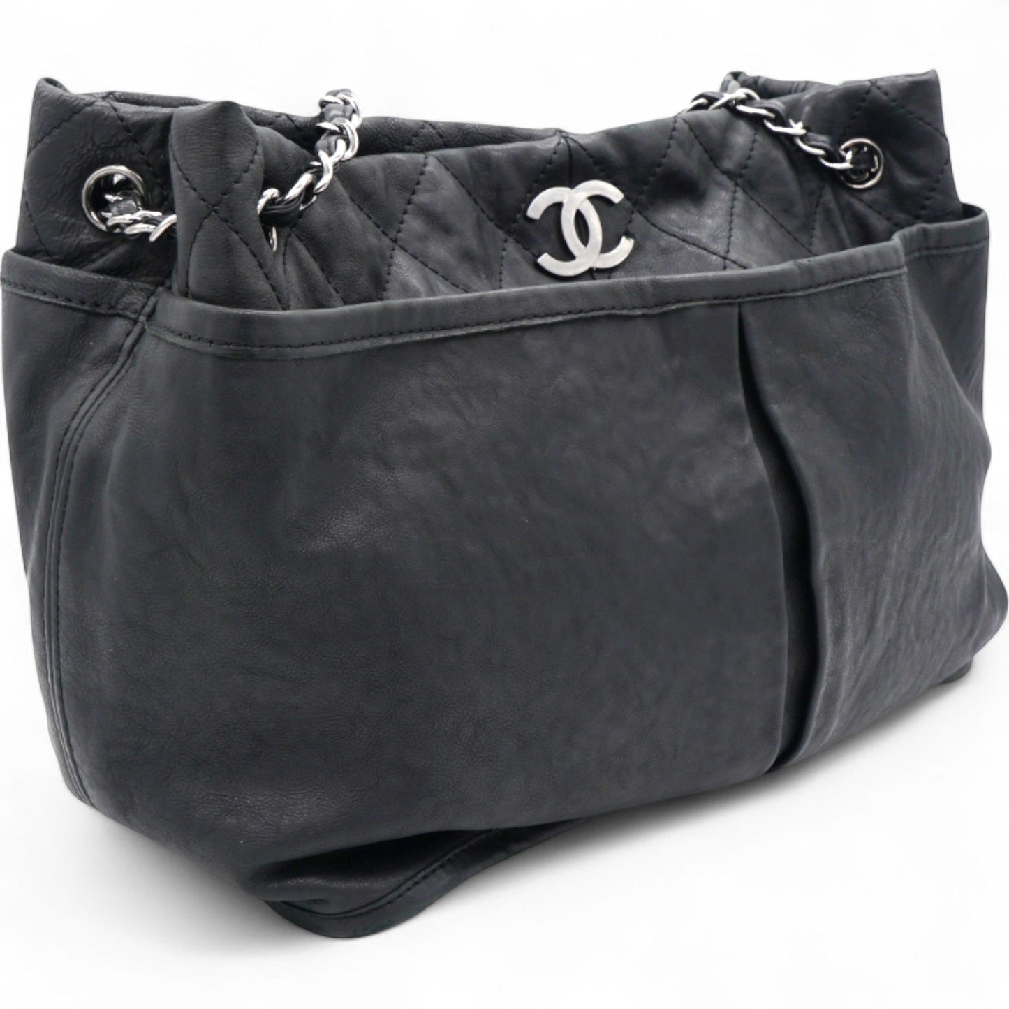 Chanel Ultra Soft Suede Calfskin Natural Beauty Tote Black