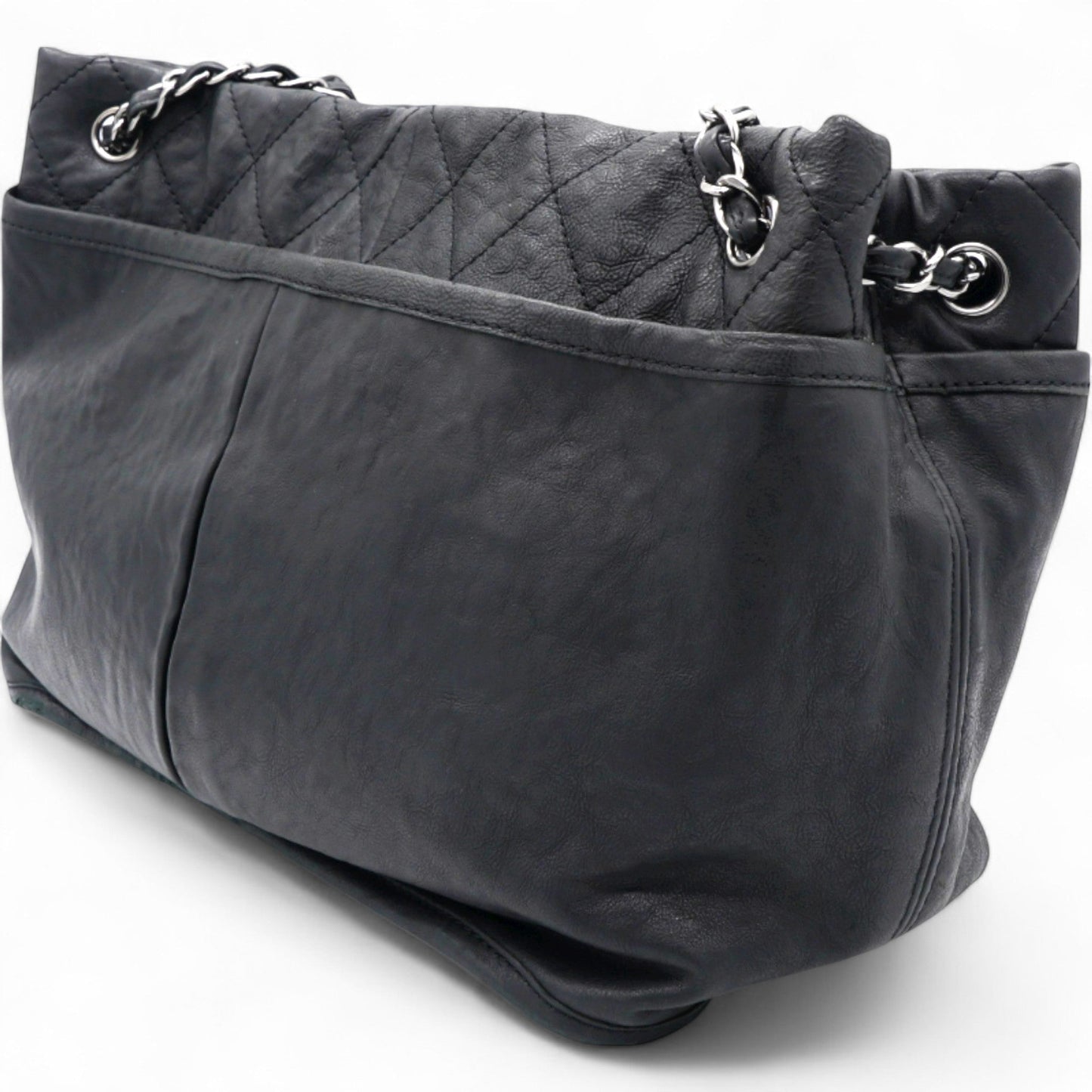 Chanel Ultra Soft Suede Calfskin Natural Beauty Tote Black