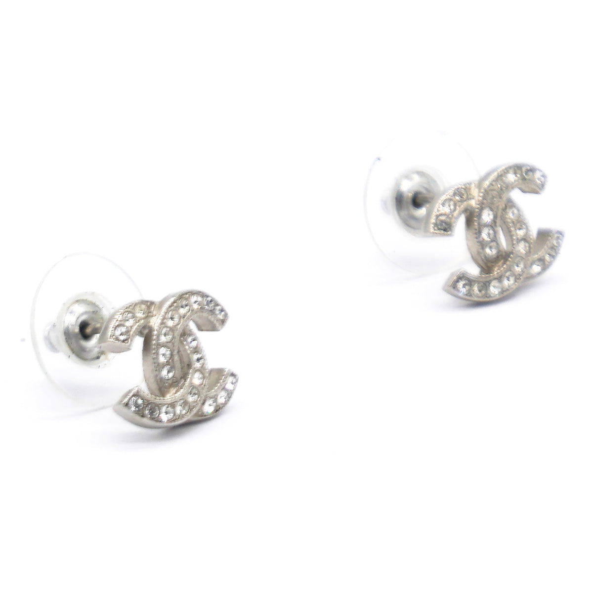 Chanel Logo EarringsSilver/Crystal