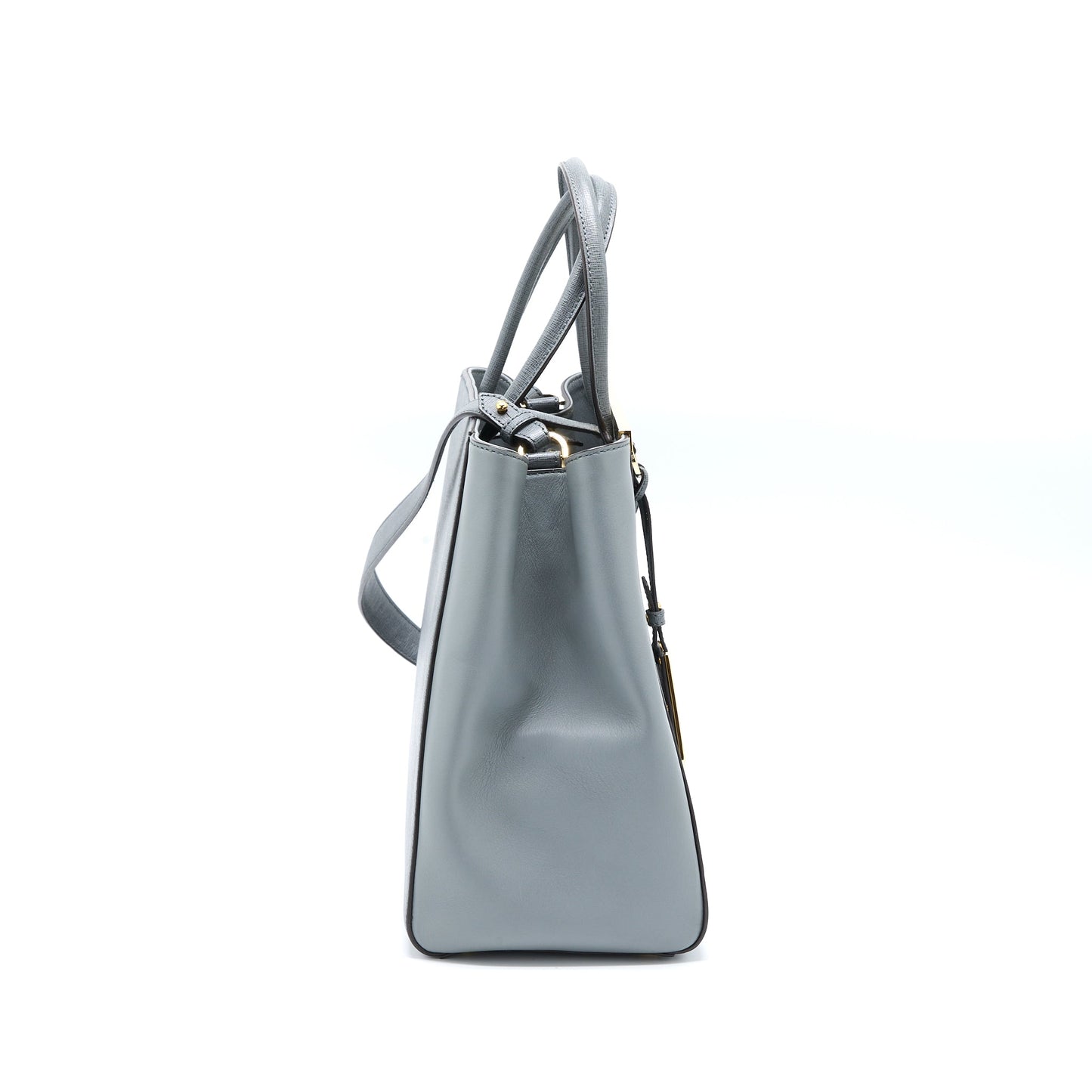 Fendi 2 Jours Large Bag Leather Grey GHW