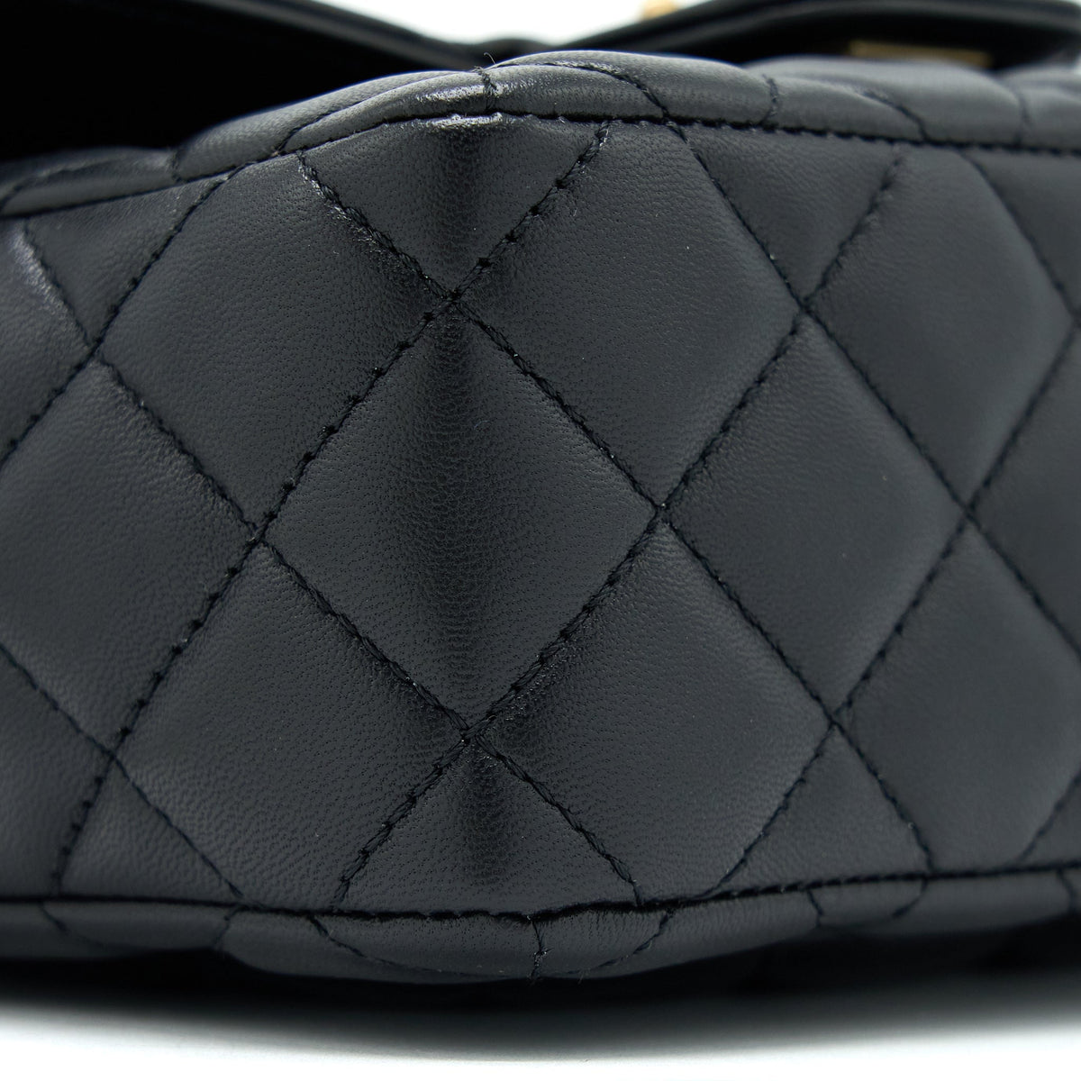 Chanel Seasonal Flap Bag with Detail Chain Lambskin Black Brushed GHW (Microchip)