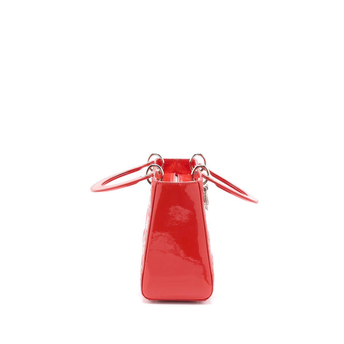 Dior Medium Lady Dior Patent Coral SHW