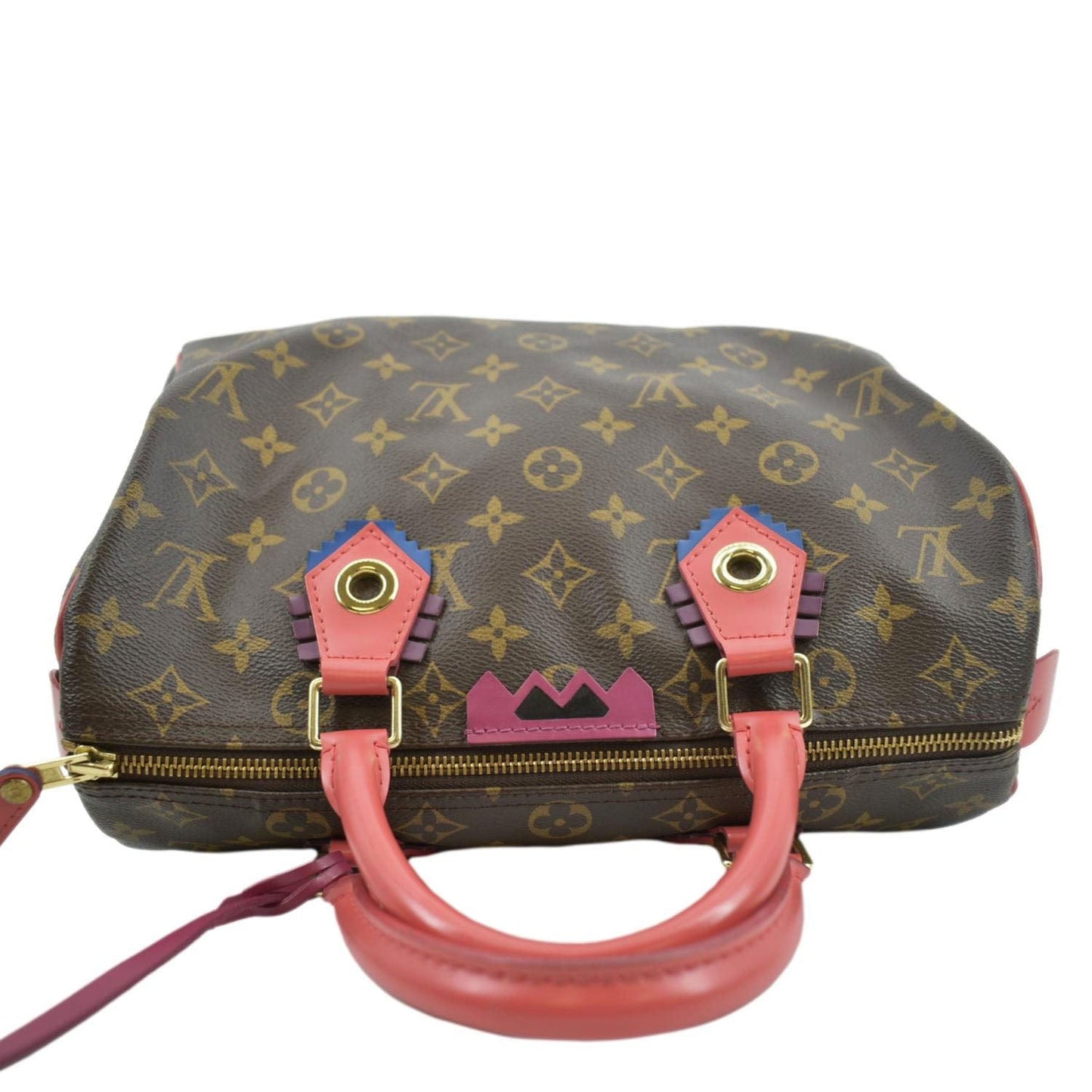 LOUIS VUITTON Totem Speedy 30 Monogram Canvas Satchel Bag Flamingo Pink