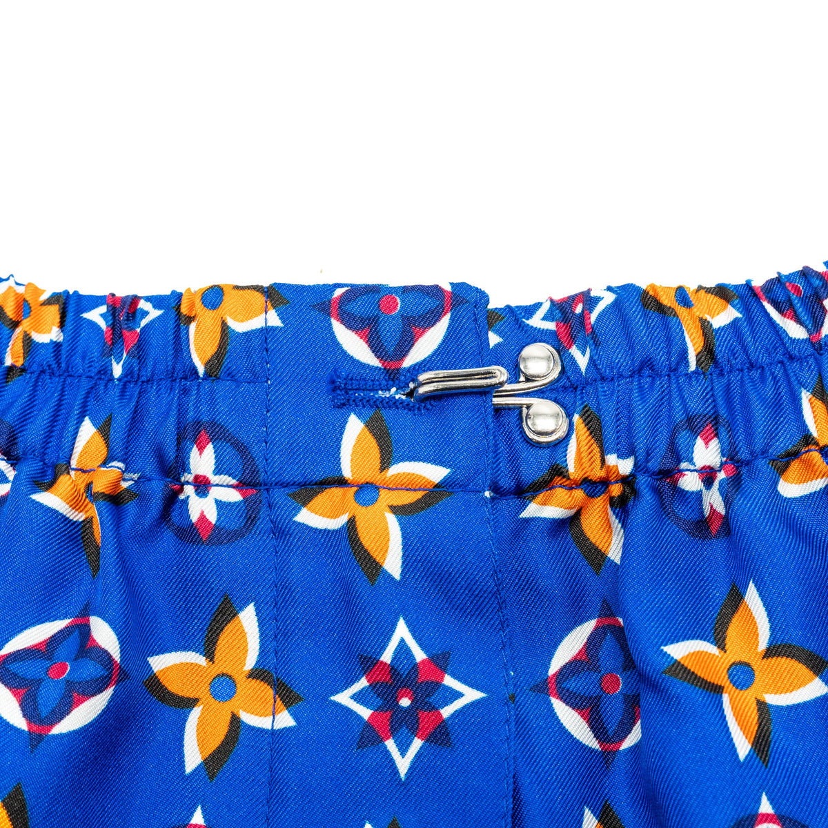 Louis Vuitton Size 34 Monogram Shorts Silk Blue/Multicolour