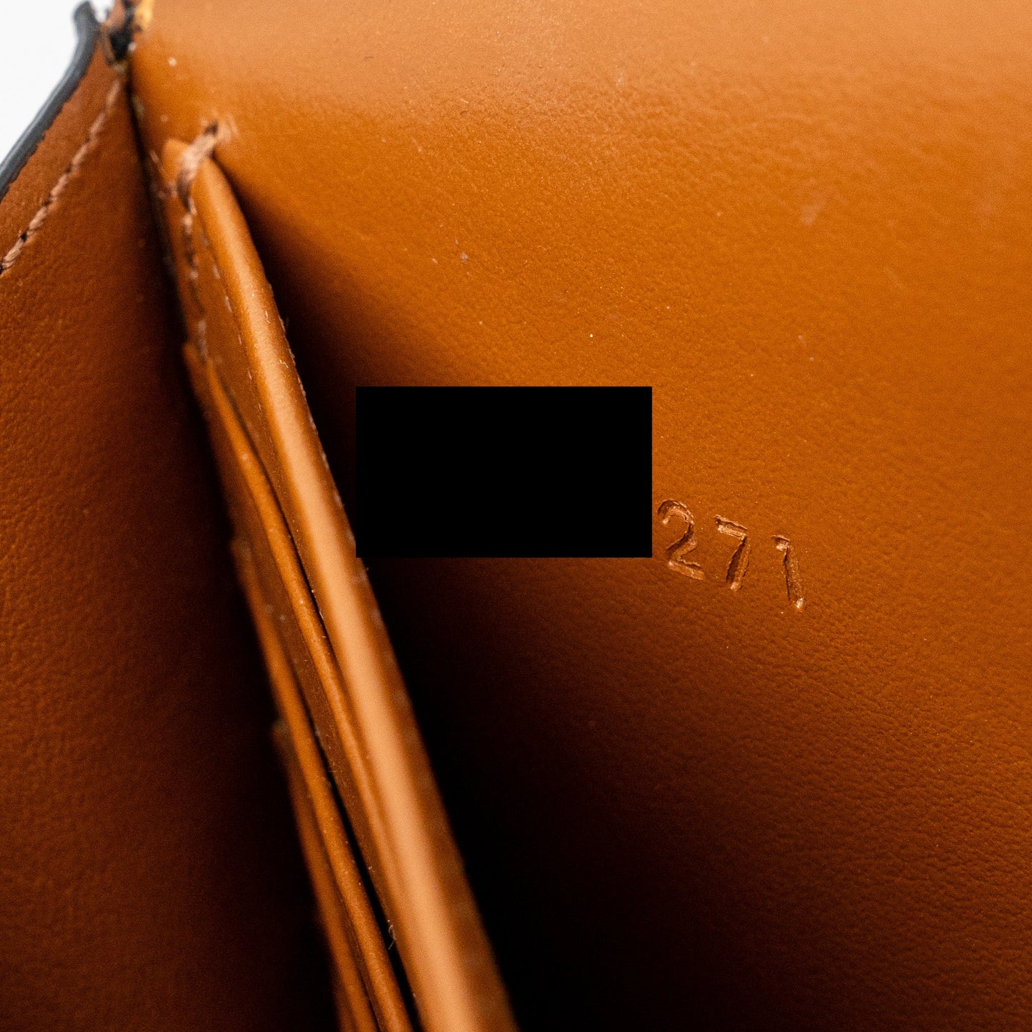 Celine Wallet On Strap Triomphe Canvas/Smooth Lambskin Tan GHW