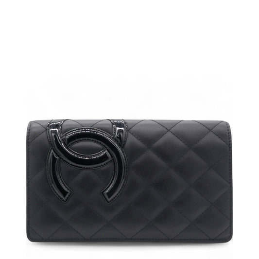 Chanel Quilted Cambon Yen Wallet Black