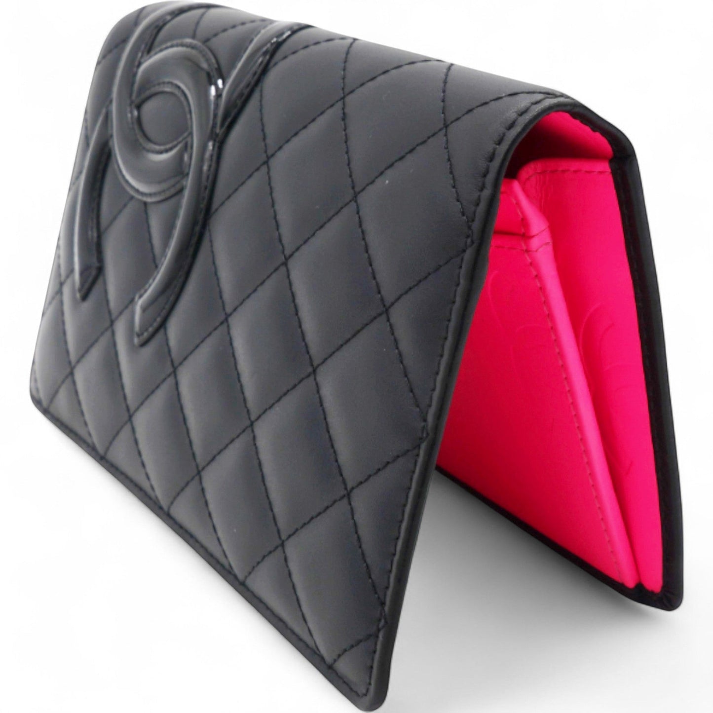 Chanel Quilted Cambon Yen Wallet Black