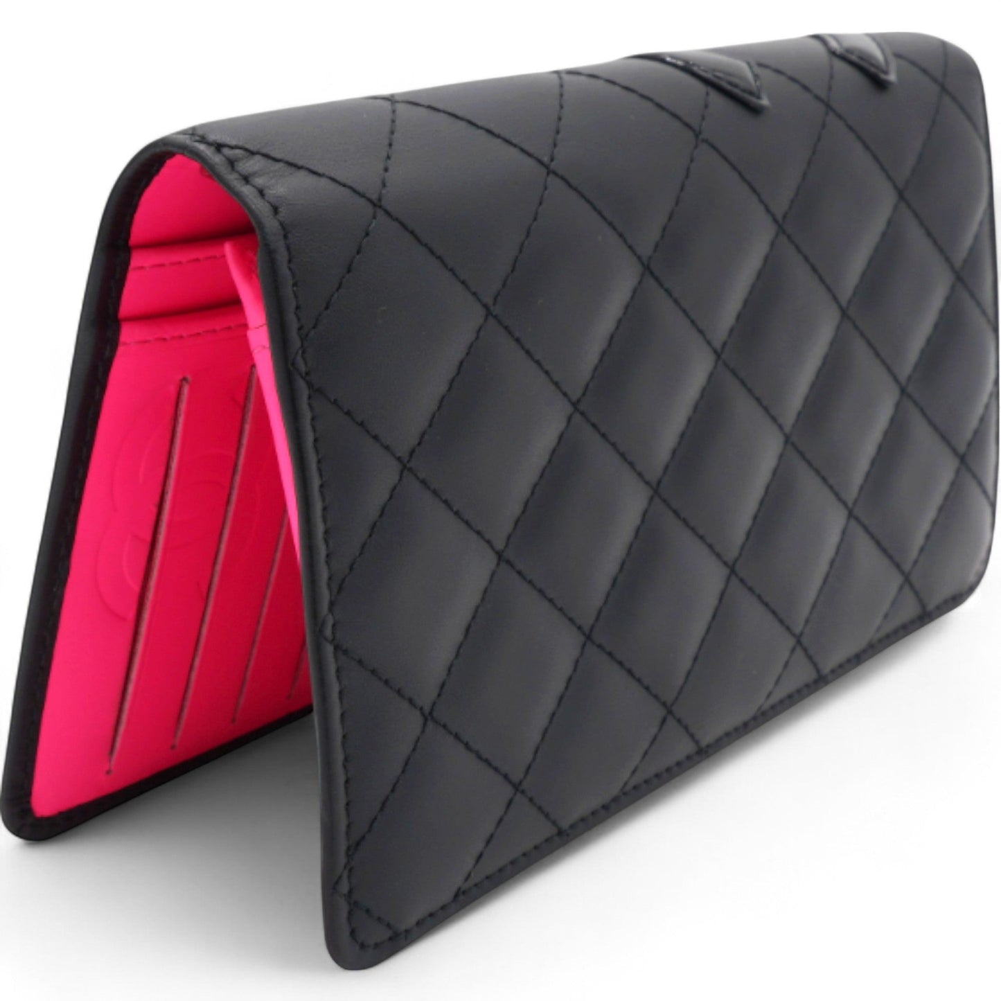 Chanel Quilted Cambon Yen Wallet Black