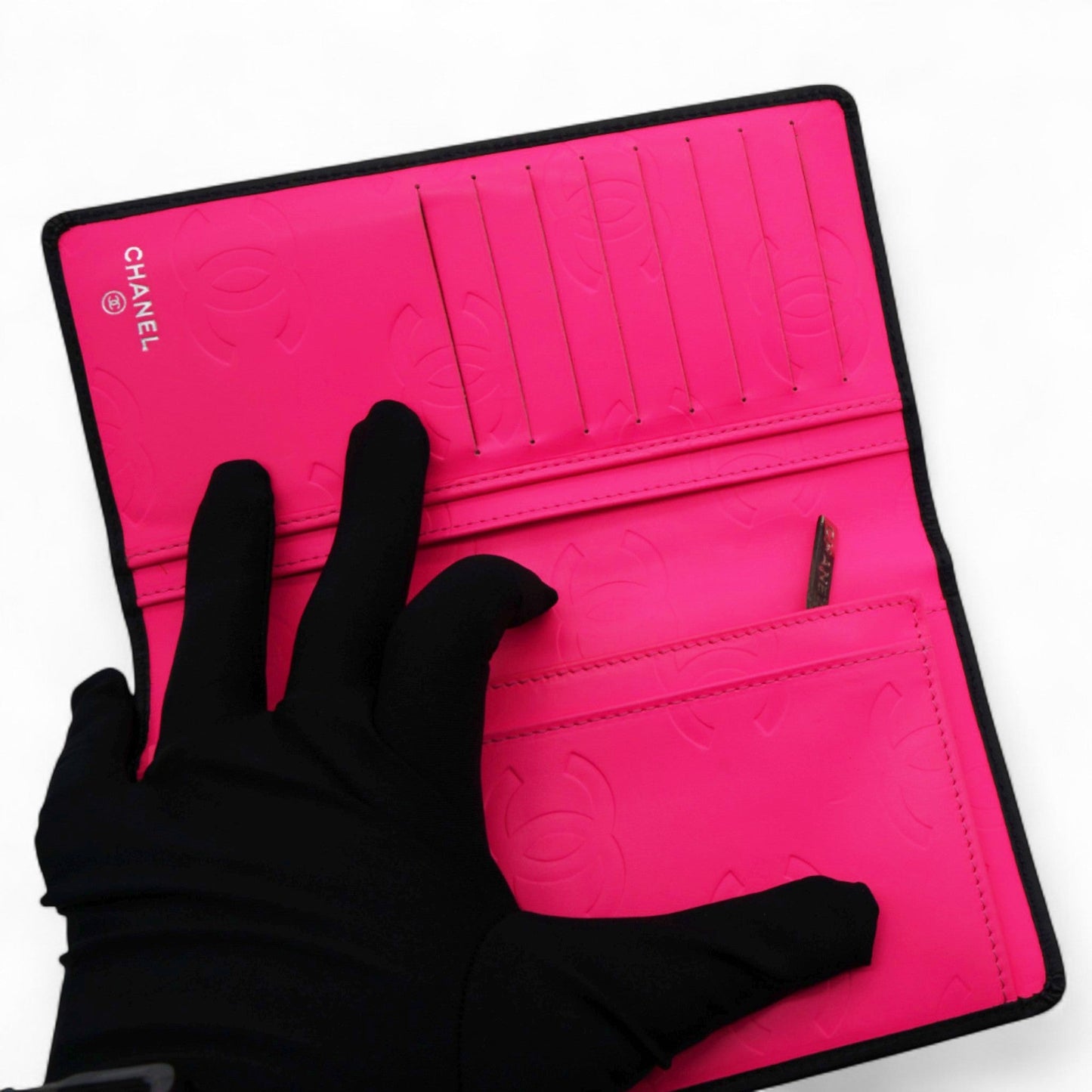 Chanel Quilted Cambon Yen Wallet Black