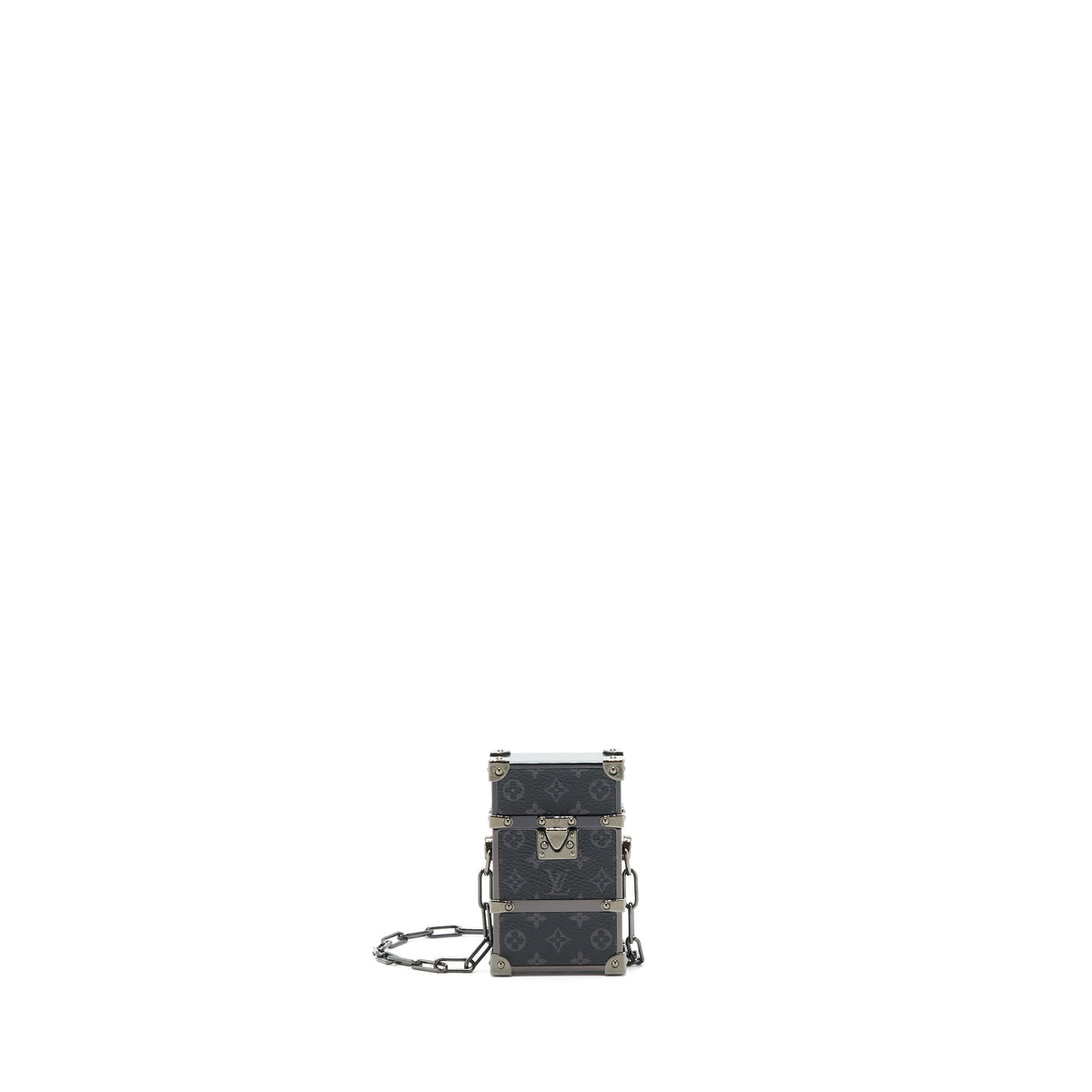 Louis Vuitton super mini trunk box with chain
