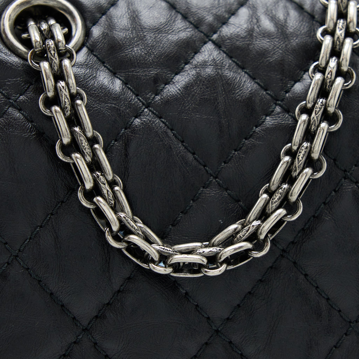 Chanel Small 2.55 Reissue Flap Bag Aged Calfskin Black With Ruthenium Hardware