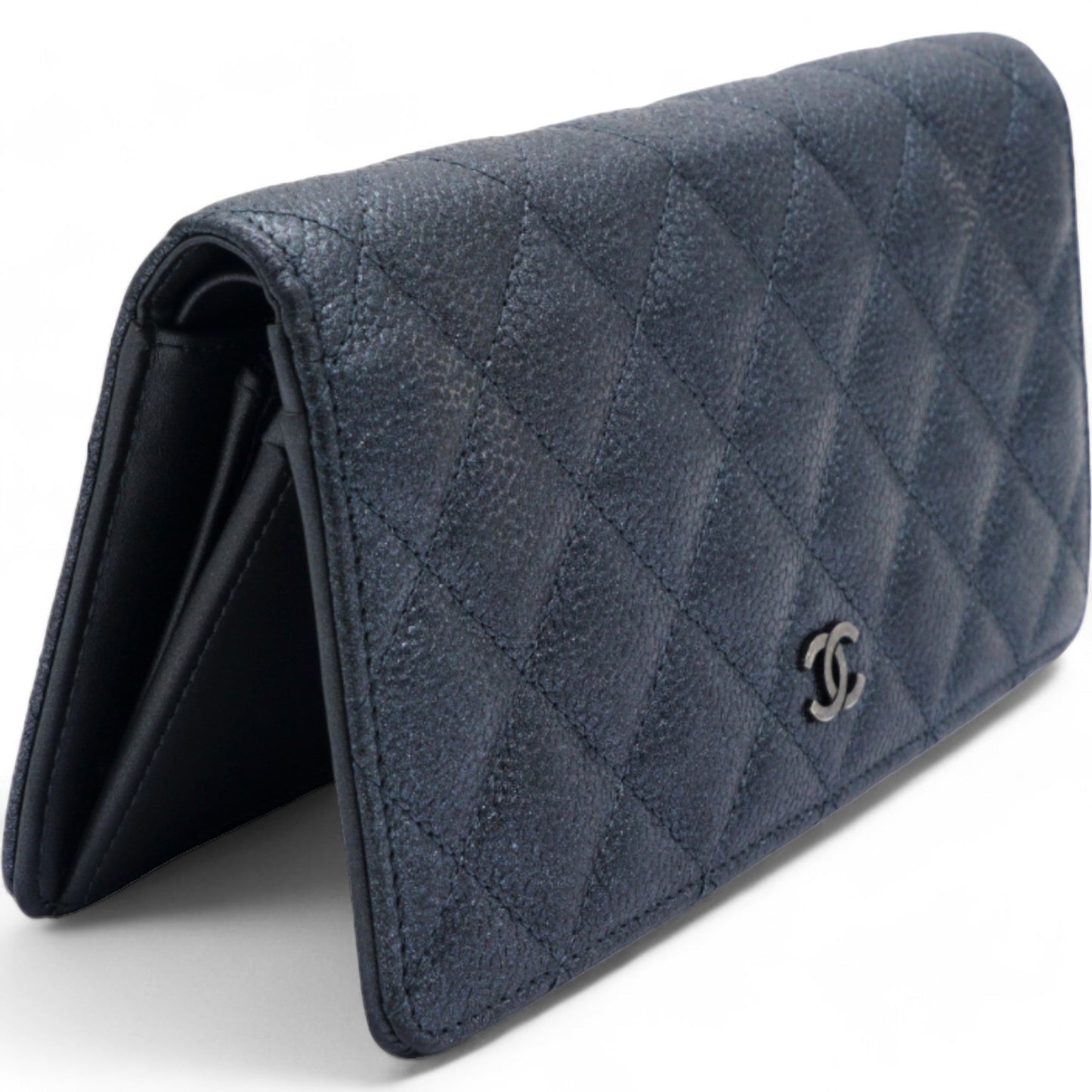 Chanel Black Classic Fold Iridescent Wallet