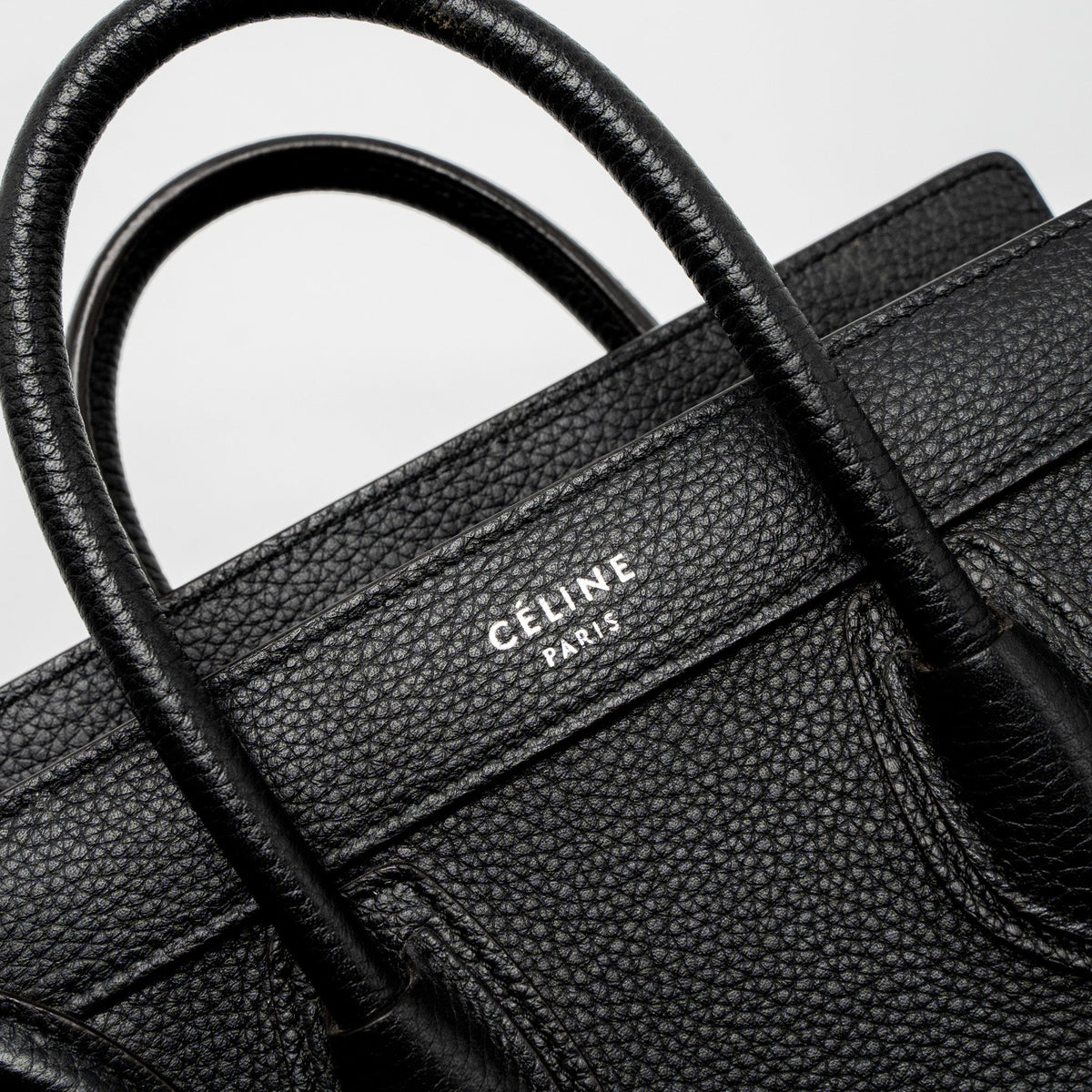 Celine Nano Luggage Bag Calfskin Black SHW