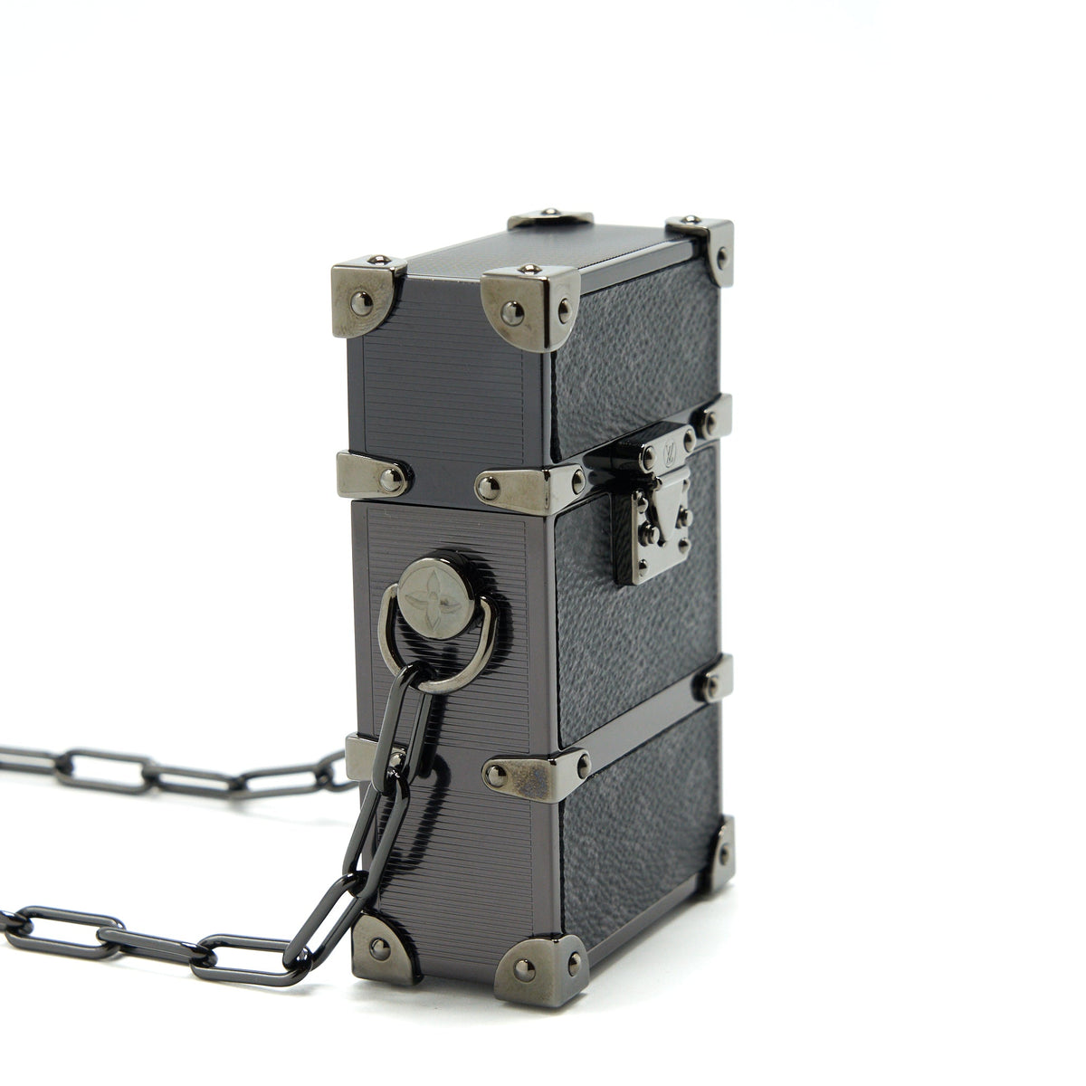 Louis Vuitton super mini trunk box with chain