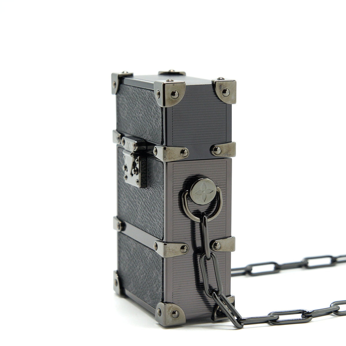 Louis Vuitton super mini trunk box with chain